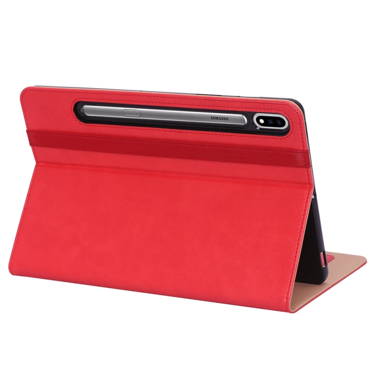 For Samsung Galaxy Tab S7 Plus T970 (2020) Retro Texture PU + TPU Horizontal Flip Leather Case with Holder & Card Slots & Hand Strap