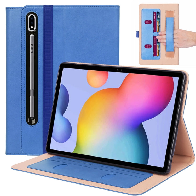 For Samsung Galaxy Tab S7 Plus T970 (2020) Retro Texture PU + TPU Horizontal Flip Leather Case with Holder & Card Slots & Hand Strap