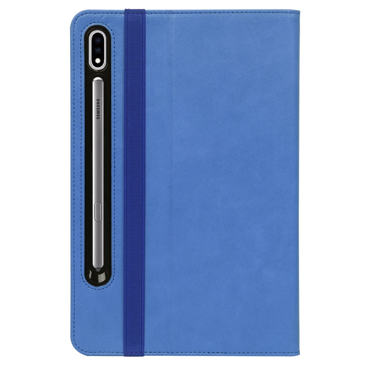 For Samsung Galaxy Tab S7 Plus T970 (2020) Retro Texture PU + TPU Horizontal Flip Leather Case with Holder & Card Slots & Hand Strap