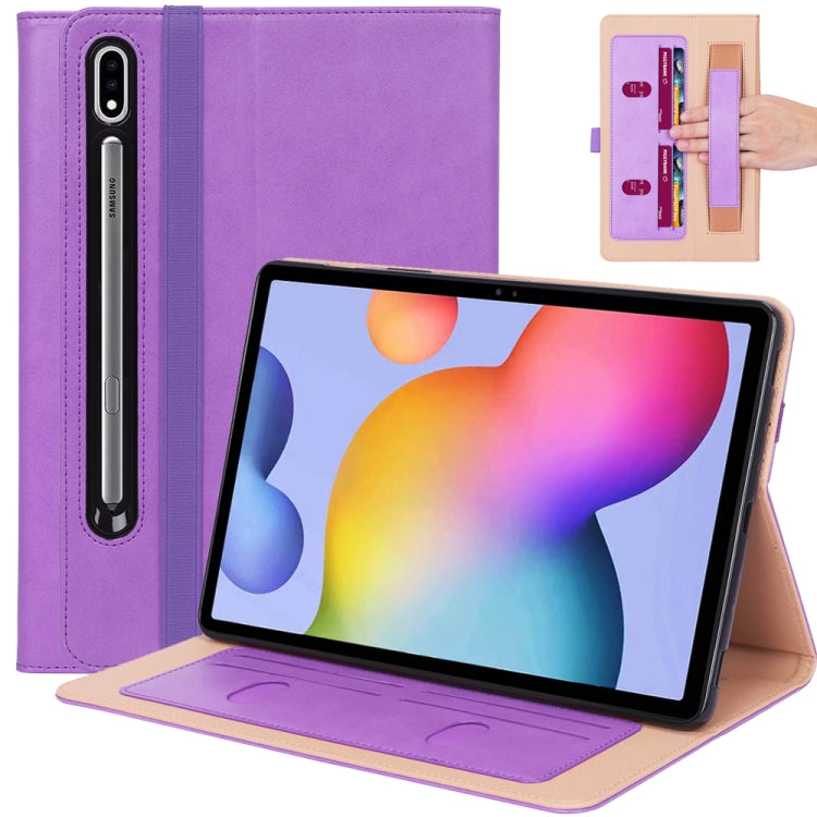 For Samsung Galaxy Tab S7 Plus T970 (2020) Retro Texture PU + TPU Horizontal Flip Leather Case with Holder & Card Slots & Hand Strap