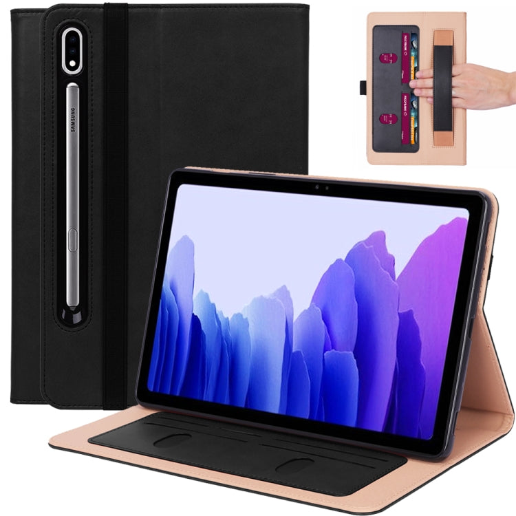 For Samsung Galaxy Tab S7 T870 (2020) Retro Texture PU + TPU Horizontal Flip Leather Case with Holder & Card Slots & Hand Strap