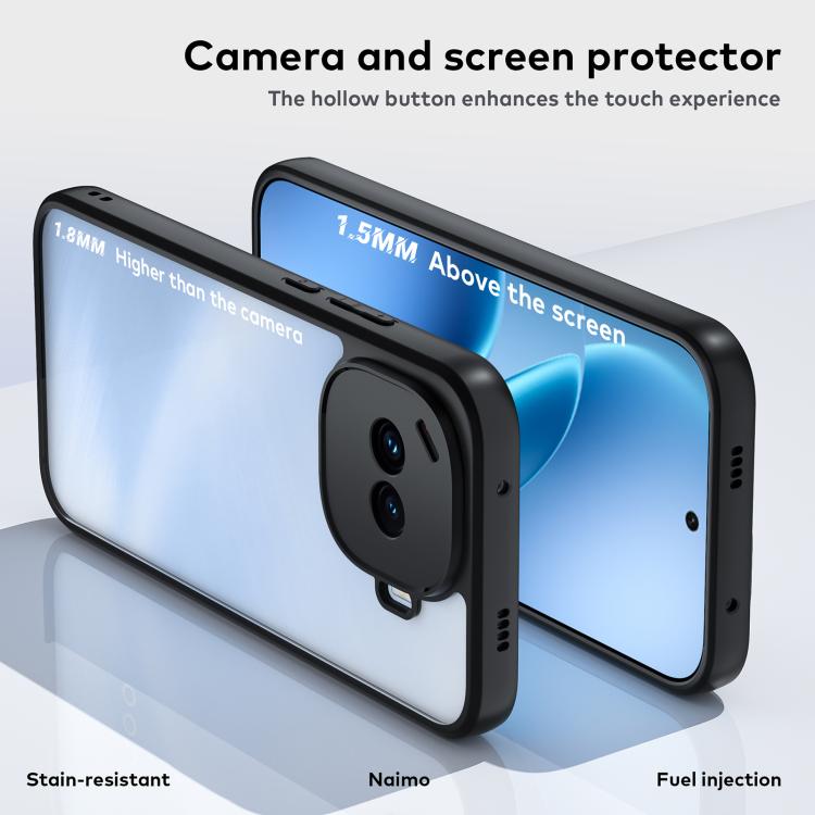 For vivo iQOO Z11 Turbo 5G Fine Pore Matte Black TPU + PC Phone Case