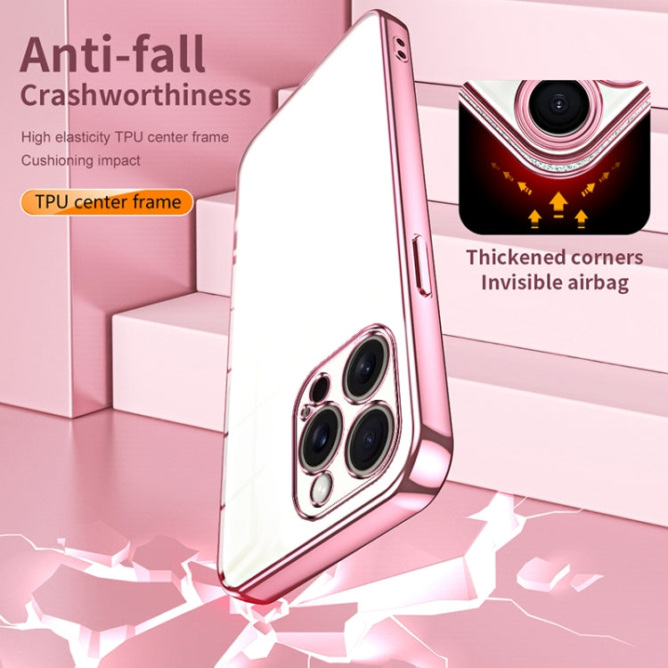 For iPhone 16 Pro Max Transparent Plating Fine Hole Phone Case
