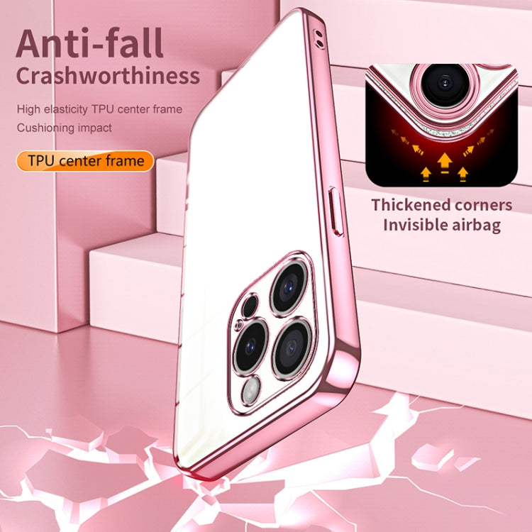 For iPhone 16 Pro Transparent Plating Fine Hole Phone Case