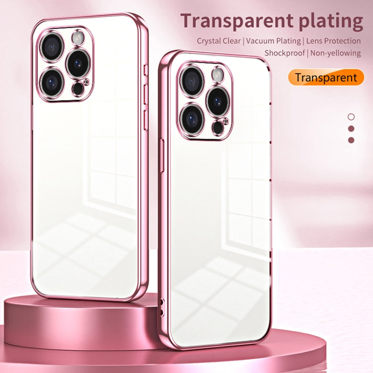 For iPhone 16 Pro Transparent Plating Fine Hole Phone Case
