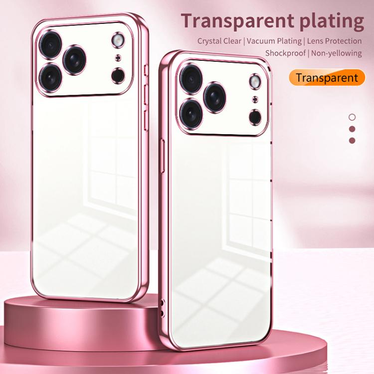 For iPhone 17 Pro Transparent Plating Fine Hole Phone Case