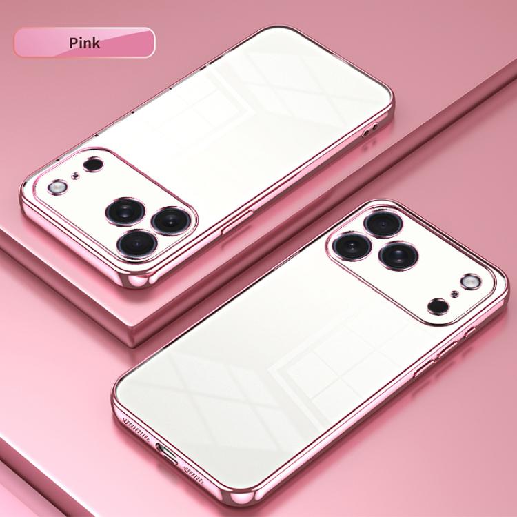 For iPhone 17 Pro Transparent Plating Fine Hole Phone Case