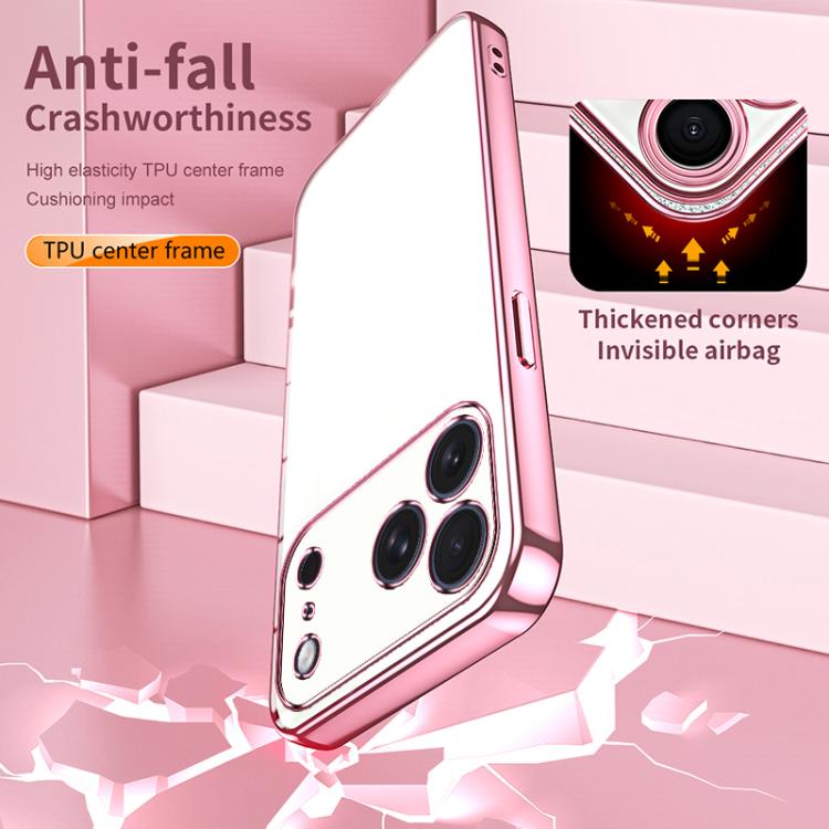 For iPhone 17 Pro Transparent Plating Fine Hole Phone Case