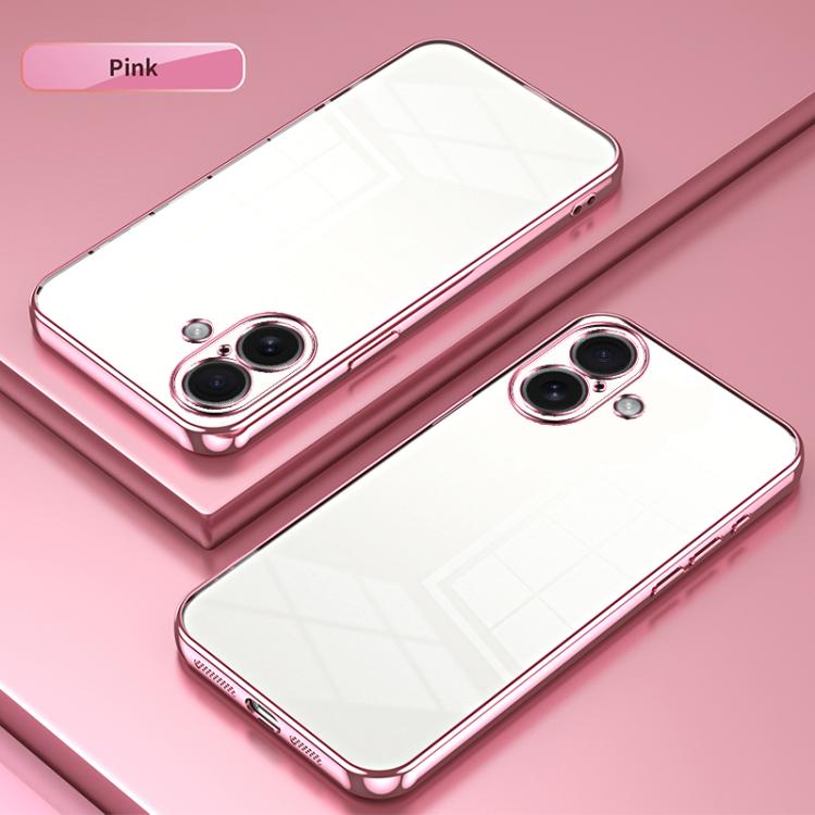 For iPhone 17 Transparent Plating Fine Hole Phone Case