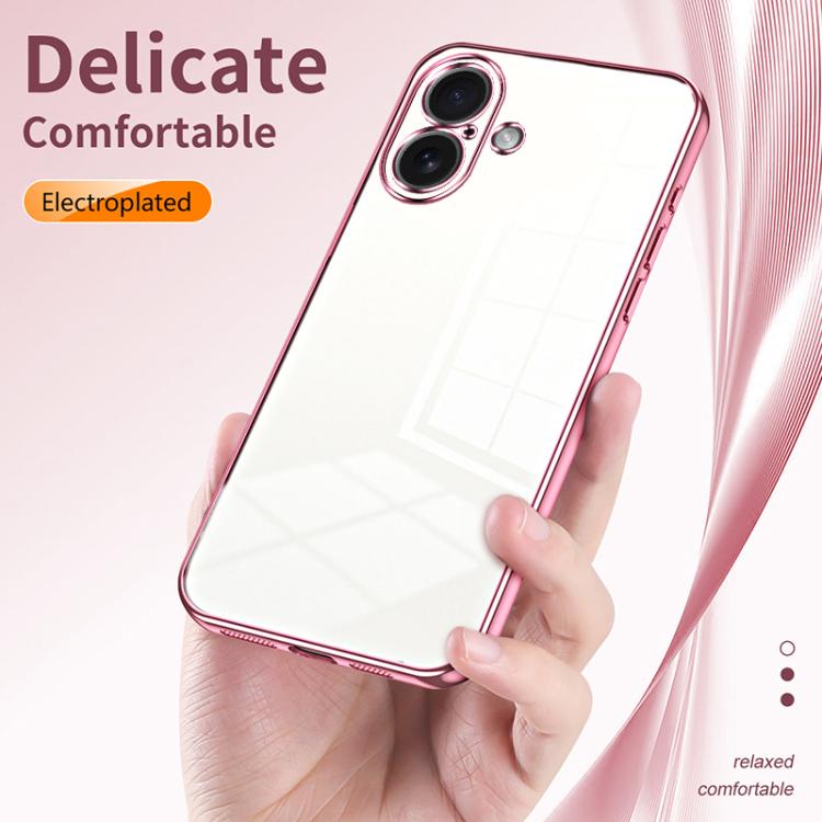 For iPhone 17 Transparent Plating Fine Hole Phone Case
