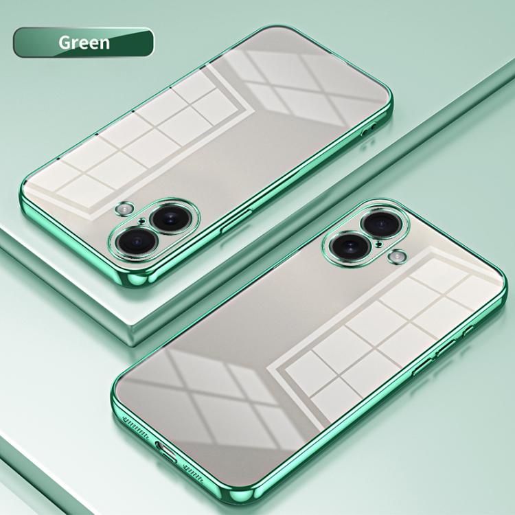 For iPhone 17 Transparent Plating Fine Hole Phone Case