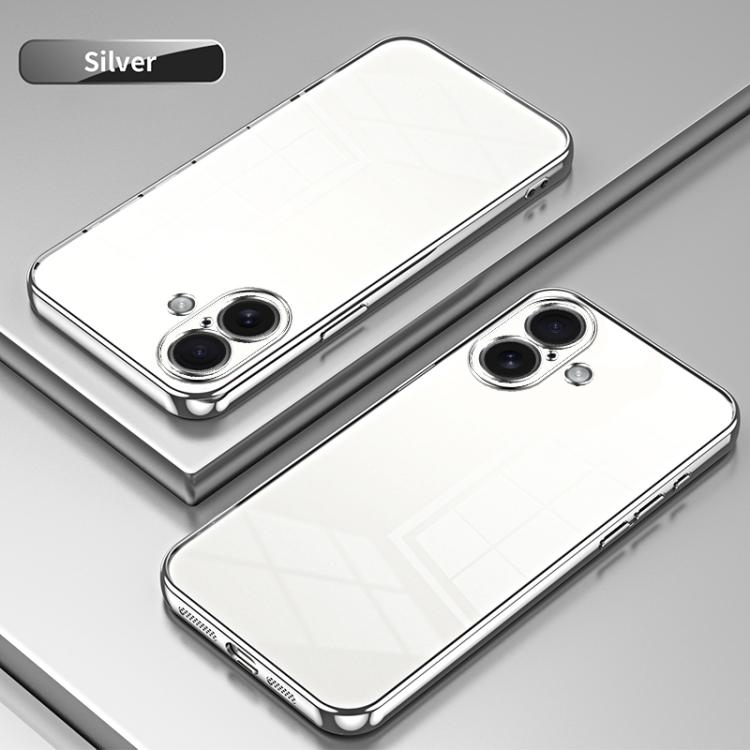 For iPhone 17 Transparent Plating Fine Hole Phone Case