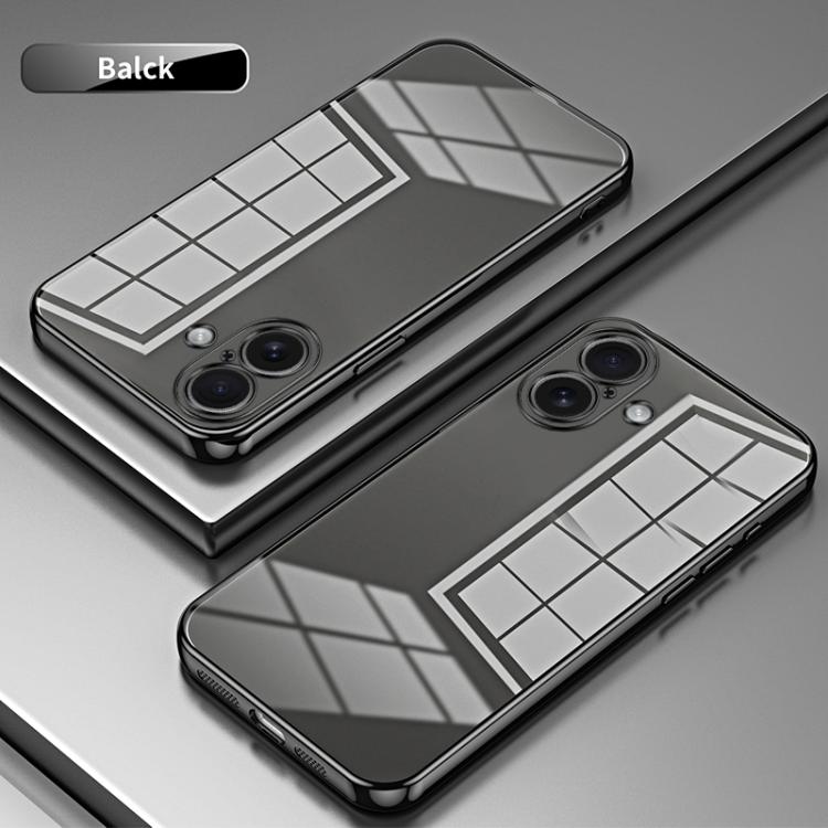 For iPhone 17 Transparent Plating Fine Hole Phone Case