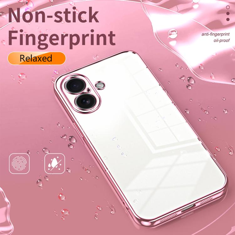 For iPhone 17 Transparent Plating Fine Hole Phone Case