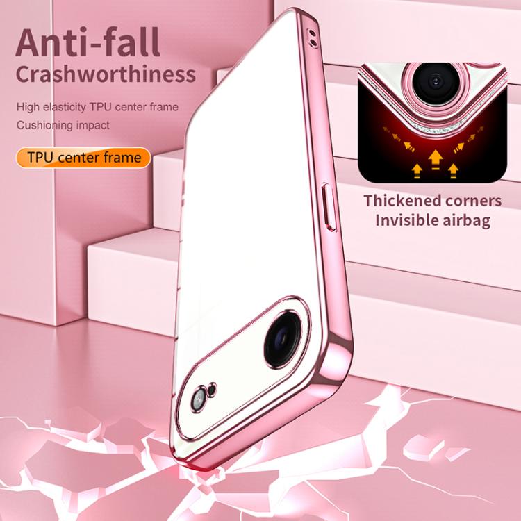 For iPhone Air Transparent Plating Fine Hole Phone Case