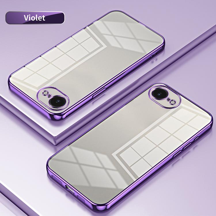 For iPhone 17e / 16e Transparent Plating Fine Hole Phone Case