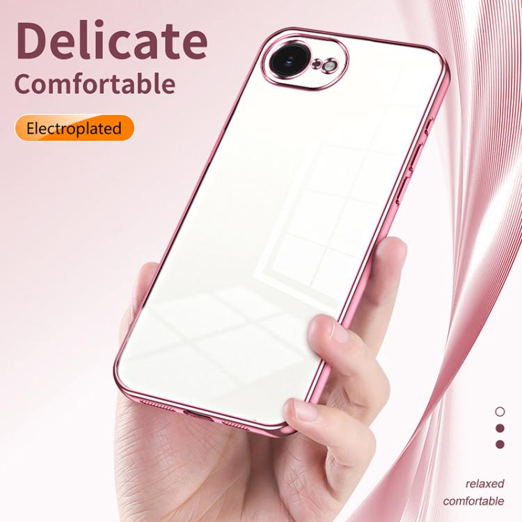 For iPhone 17e / 16e Transparent Plating Fine Hole Phone Case
