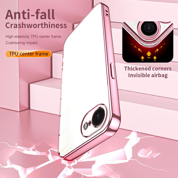 For iPhone 17e / 16e Transparent Plating Fine Hole Phone Case
