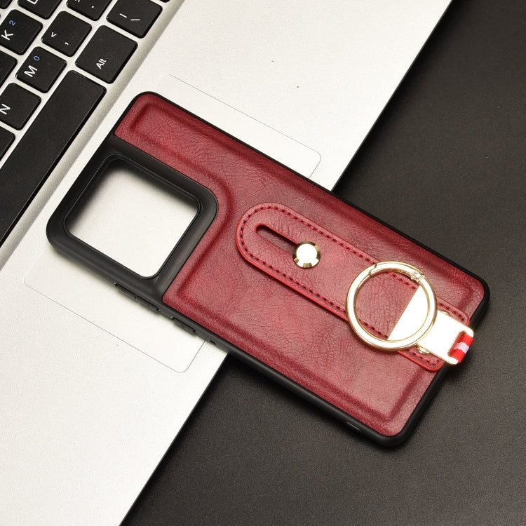 For Motorola Edge 50 Pro Wristband Leather Back Phone Case