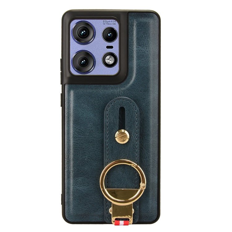For Motorola Edge 50 Pro Wristband Leather Back Phone Case