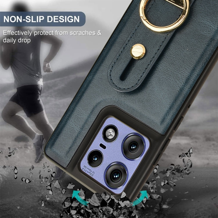 For Motorola Edge 50 Pro Wristband Leather Back Phone Case
