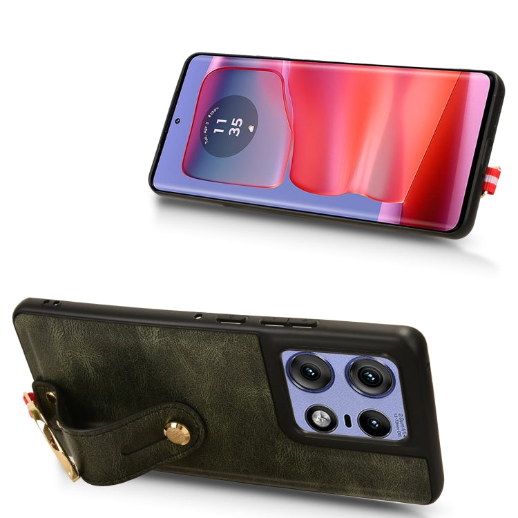For Motorola Edge 50 Pro Wristband Leather Back Phone Case