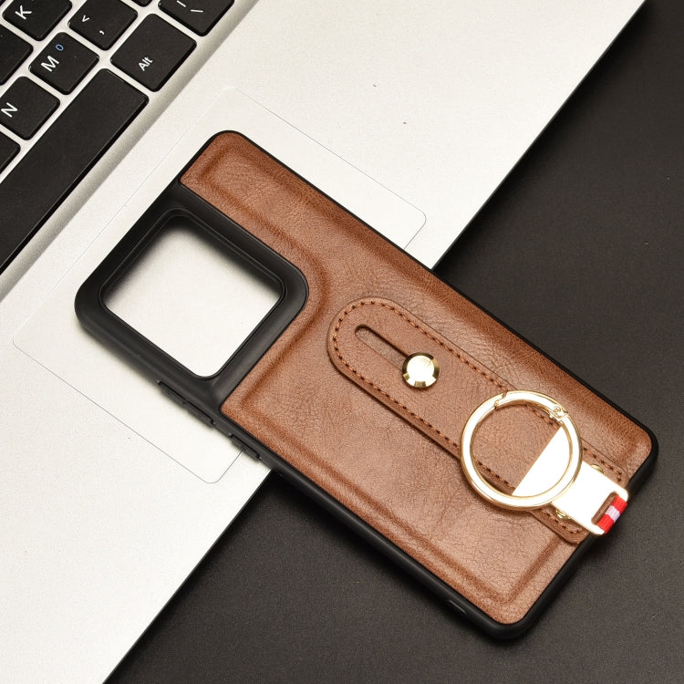 For Motorola Edge 50 Pro Wristband Leather Back Phone Case