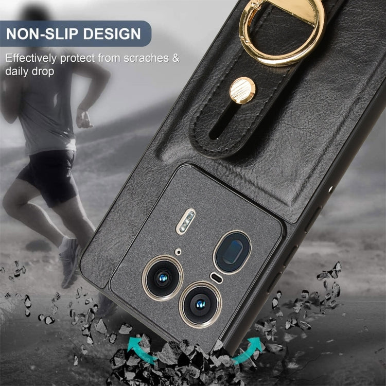 For Motorola Edge 50 Ultra Wristband Leather Back Phone Case