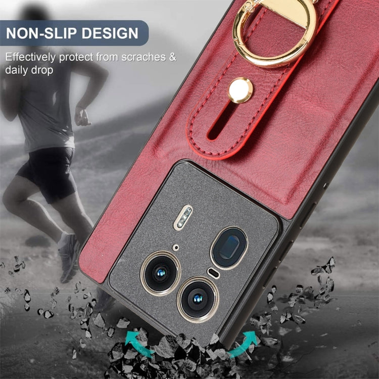 For Motorola Edge 50 Ultra Wristband Leather Back Phone Case