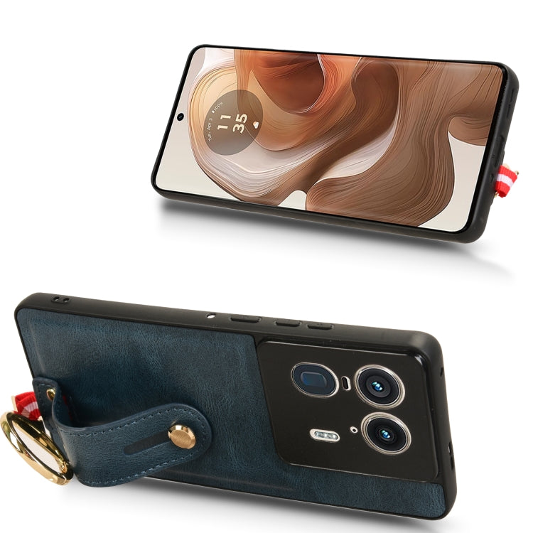 For Motorola Edge 50 Ultra Wristband Leather Back Phone Case