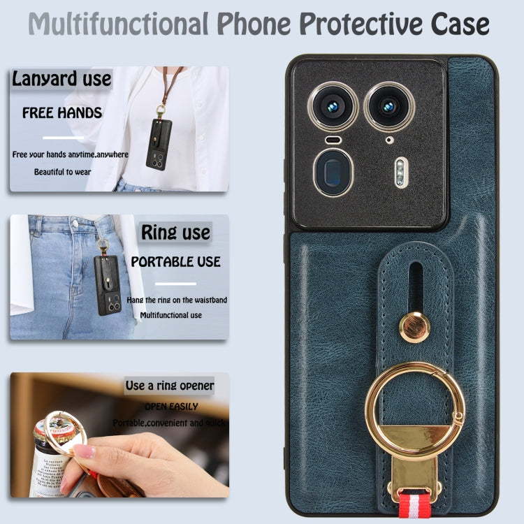 For Motorola Edge 50 Ultra Wristband Leather Back Phone Case