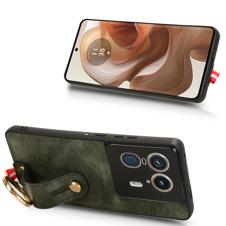 For Motorola Edge 50 Ultra Wristband Leather Back Phone Case