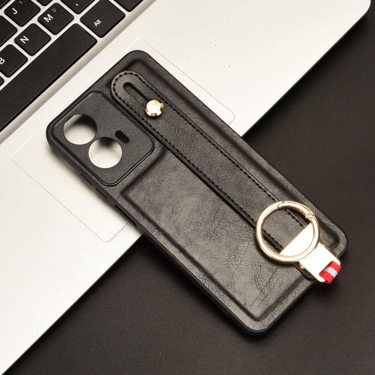 For Motorola Moto E14 Wristband Leather Back Phone Case