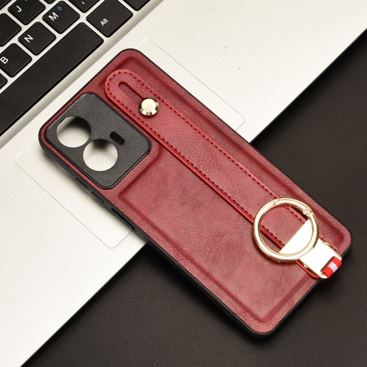 For Motorola Moto E14 Wristband Leather Back Phone Case