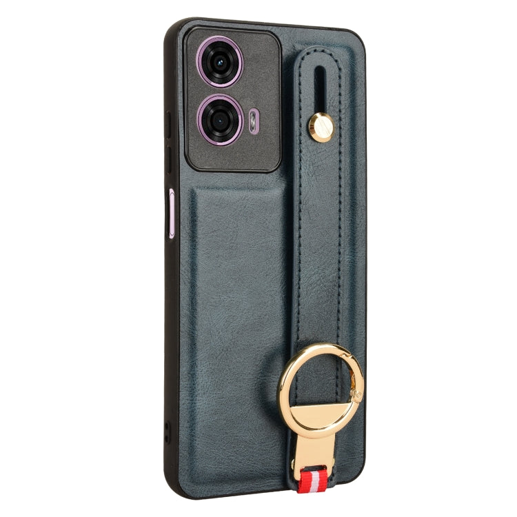 For Motorola Moto E14 Wristband Leather Back Phone Case