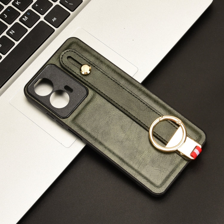 For Motorola Moto E14 Wristband Leather Back Phone Case