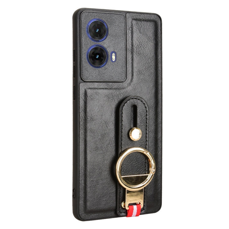 For Motorola Moto G85 5G Wristband Leather Back Phone Case