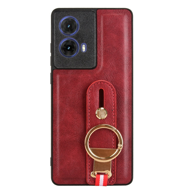 For Motorola Moto G85 5G Wristband Leather Back Phone Case