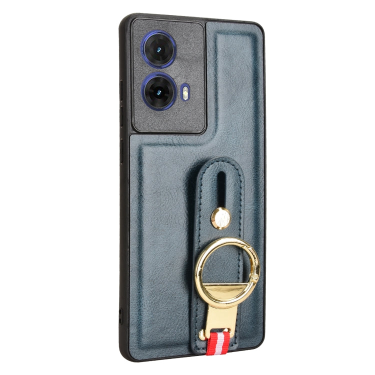 For Motorola Moto G85 5G Wristband Leather Back Phone Case