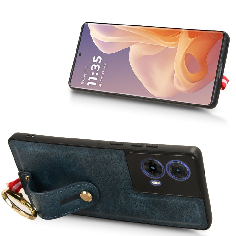 For Motorola Moto G85 5G Wristband Leather Back Phone Case