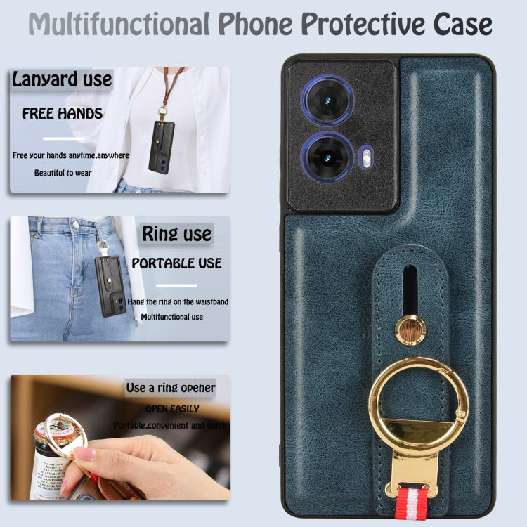 For Motorola Moto G85 5G Wristband Leather Back Phone Case