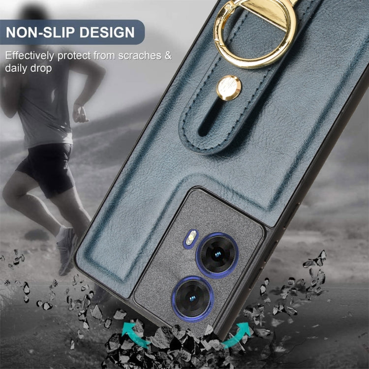 For Motorola Moto G85 5G Wristband Leather Back Phone Case