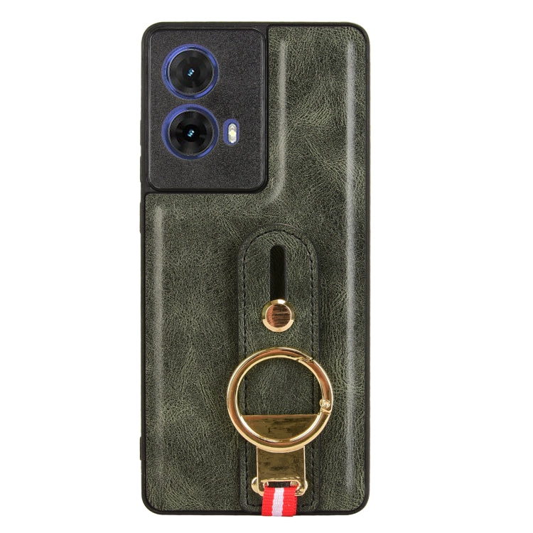 For Motorola Moto G85 5G Wristband Leather Back Phone Case