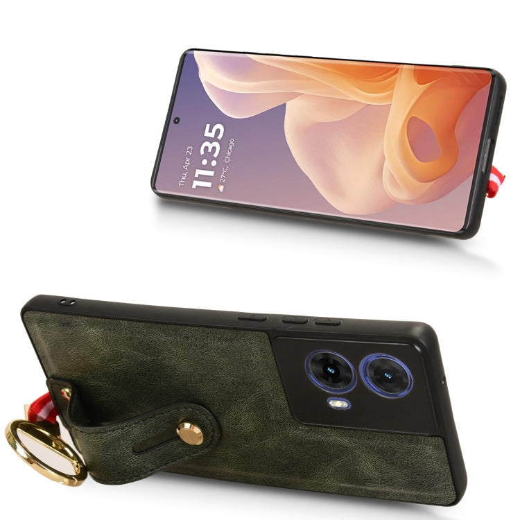 For Motorola Moto G85 5G Wristband Leather Back Phone Case