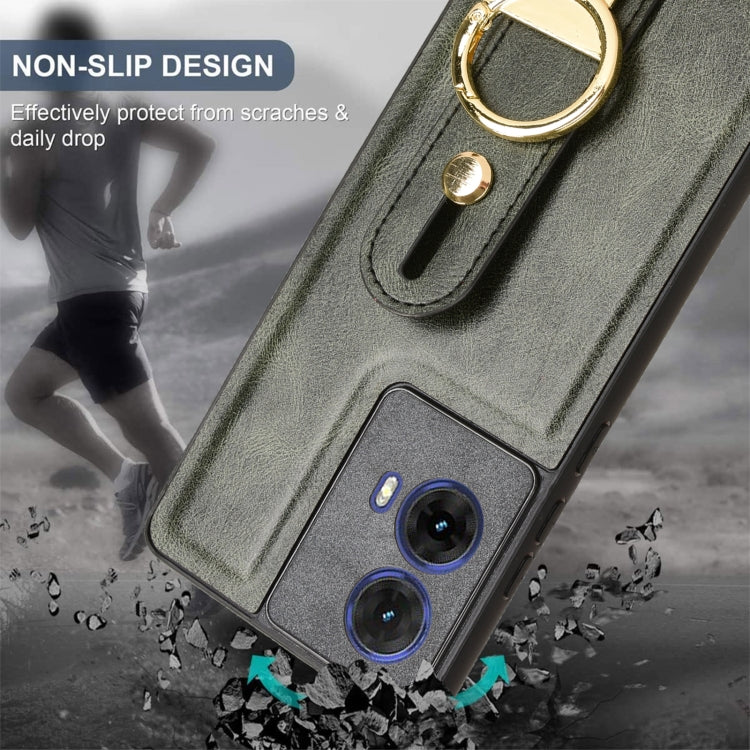 For Motorola Moto G85 5G Wristband Leather Back Phone Case