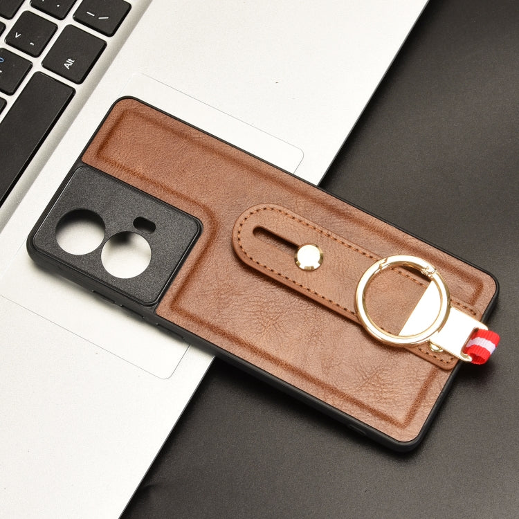 For Motorola Moto G85 5G Wristband Leather Back Phone Case