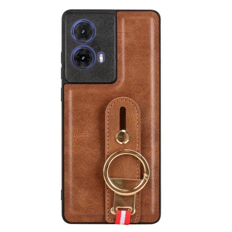 For Motorola Moto G85 5G Wristband Leather Back Phone Case