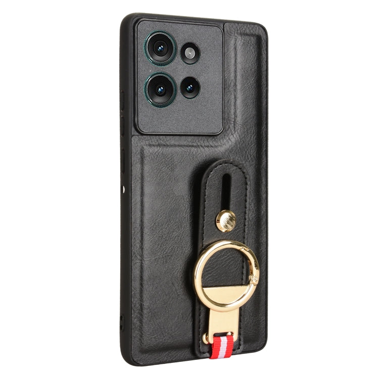 For Motorola Edge 50 5G Wristband Leather Back Phone Case