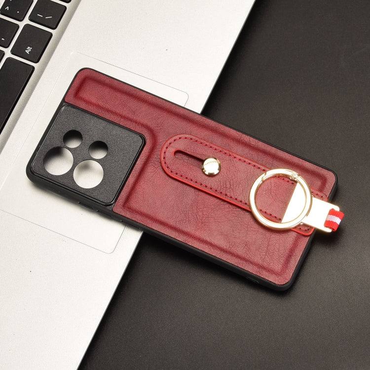 For Motorola Edge 50 5G Wristband Leather Back Phone Case