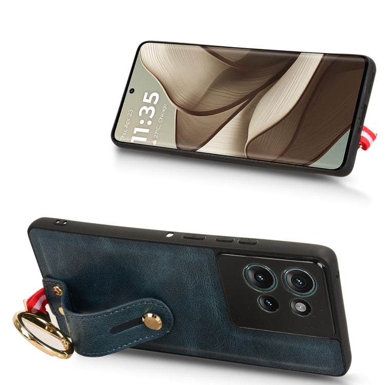 For Motorola Edge 50 5G Wristband Leather Back Phone Case